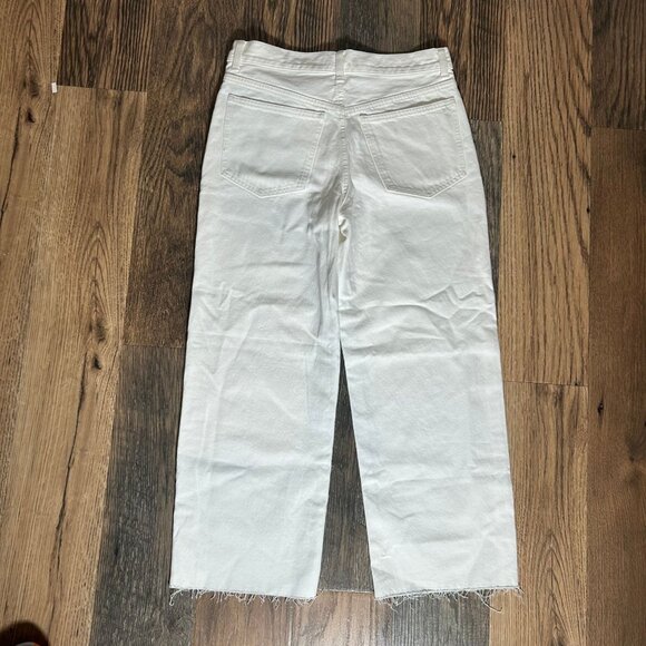 Madewell Low-Slung Baggy Crop Jeans Women's Size 25 in Pure White New With Tags! - Picture 5 of 5